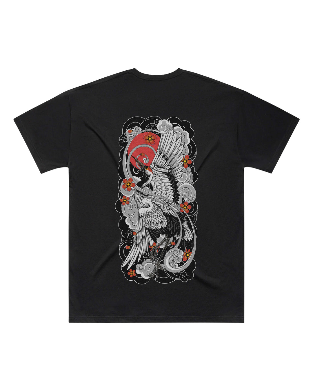 Irezumi Crane Black Oversized T-Shirt