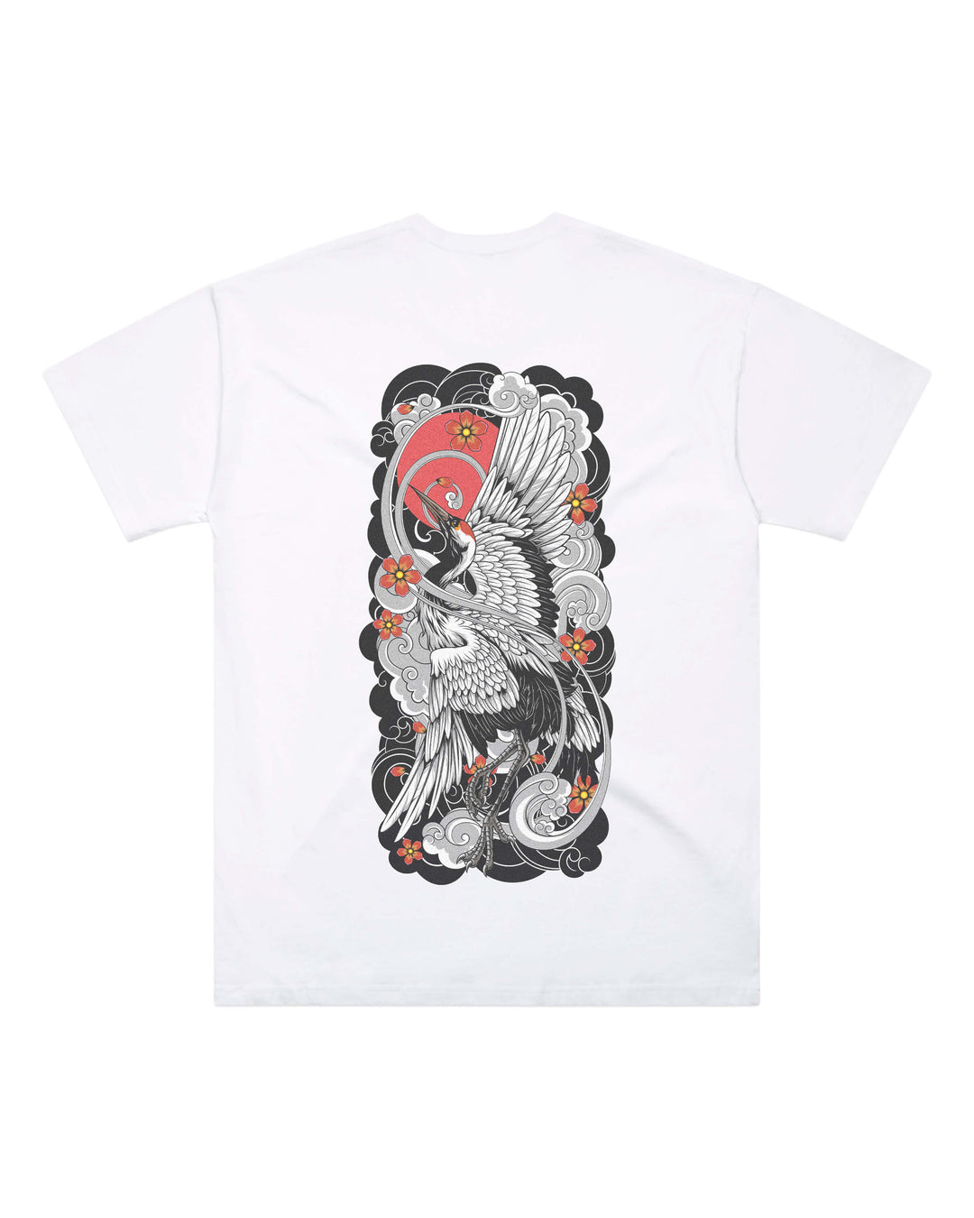 Irezumi Crane White Oversized T-Shirt