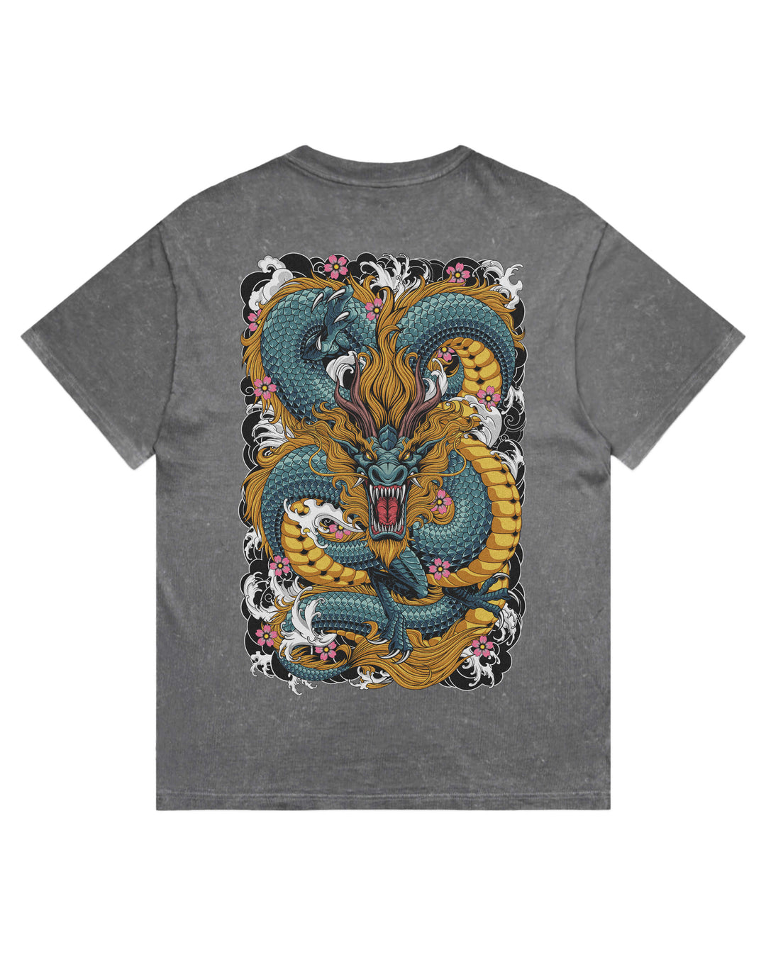 Irezumi Dragon coal stonewash T-shirt