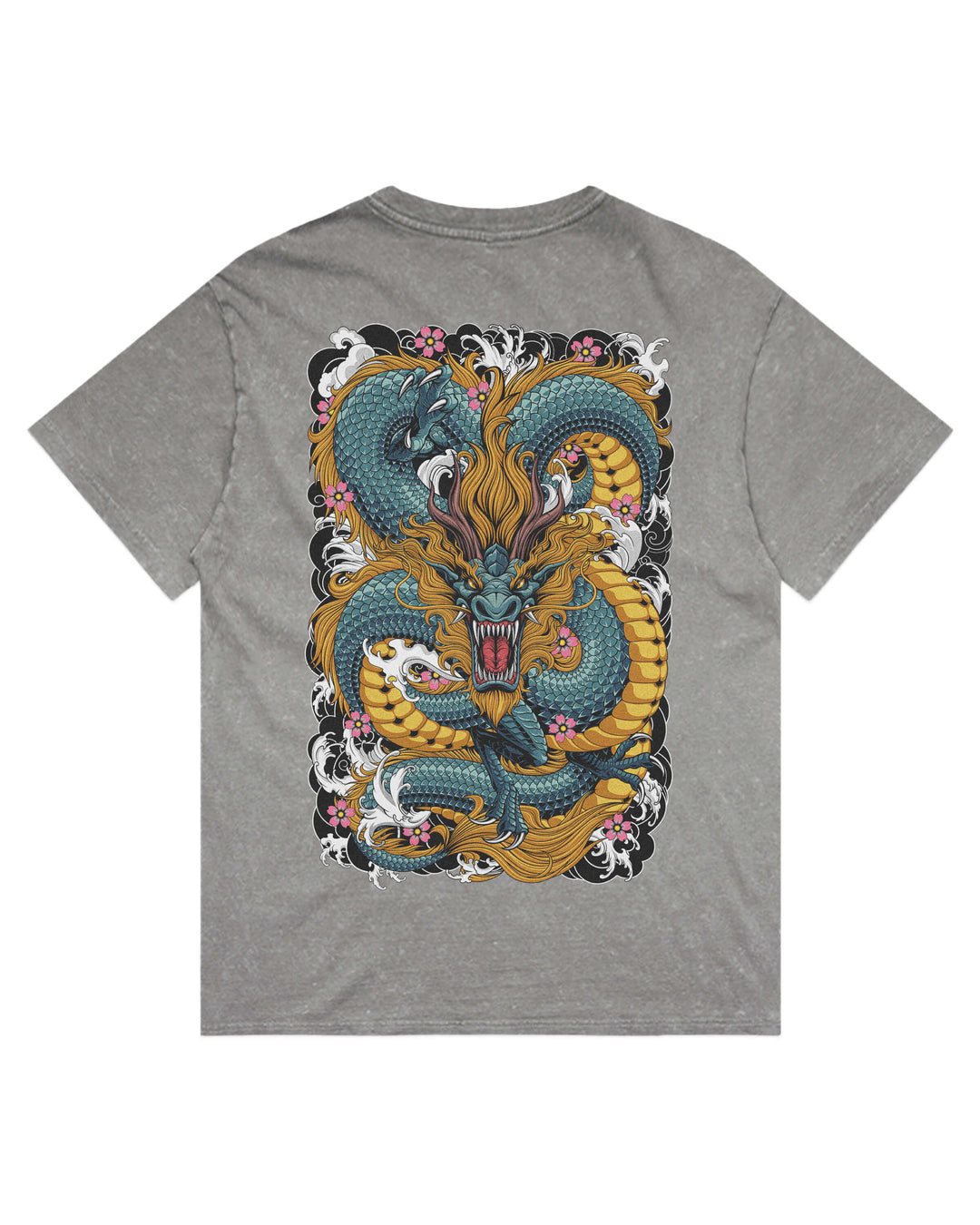 Irezumi Dragon grey stonewash T-shirt