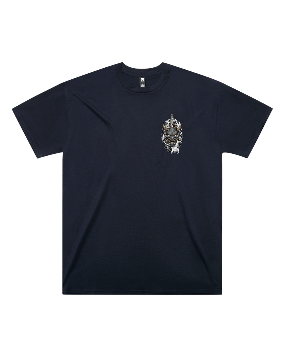 Back view of Irezumi Mask Mens Oversized Tee in Navy