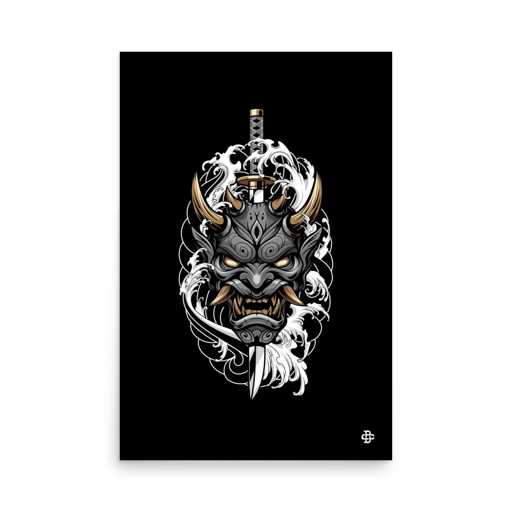Japanese Demon Mask Poster