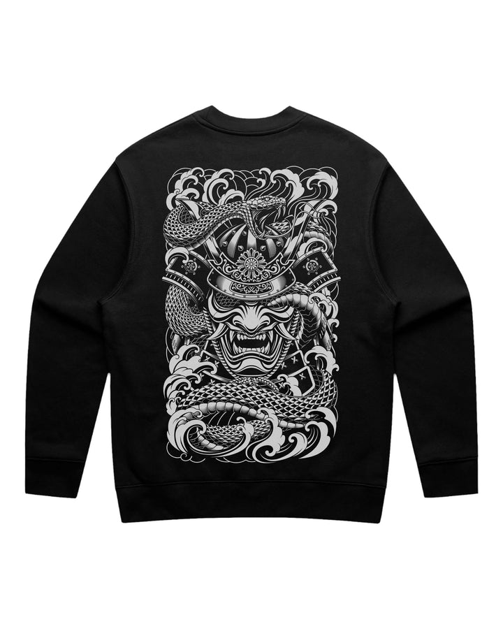 Irezumi Samurai Black Crewneck Sweatshirt