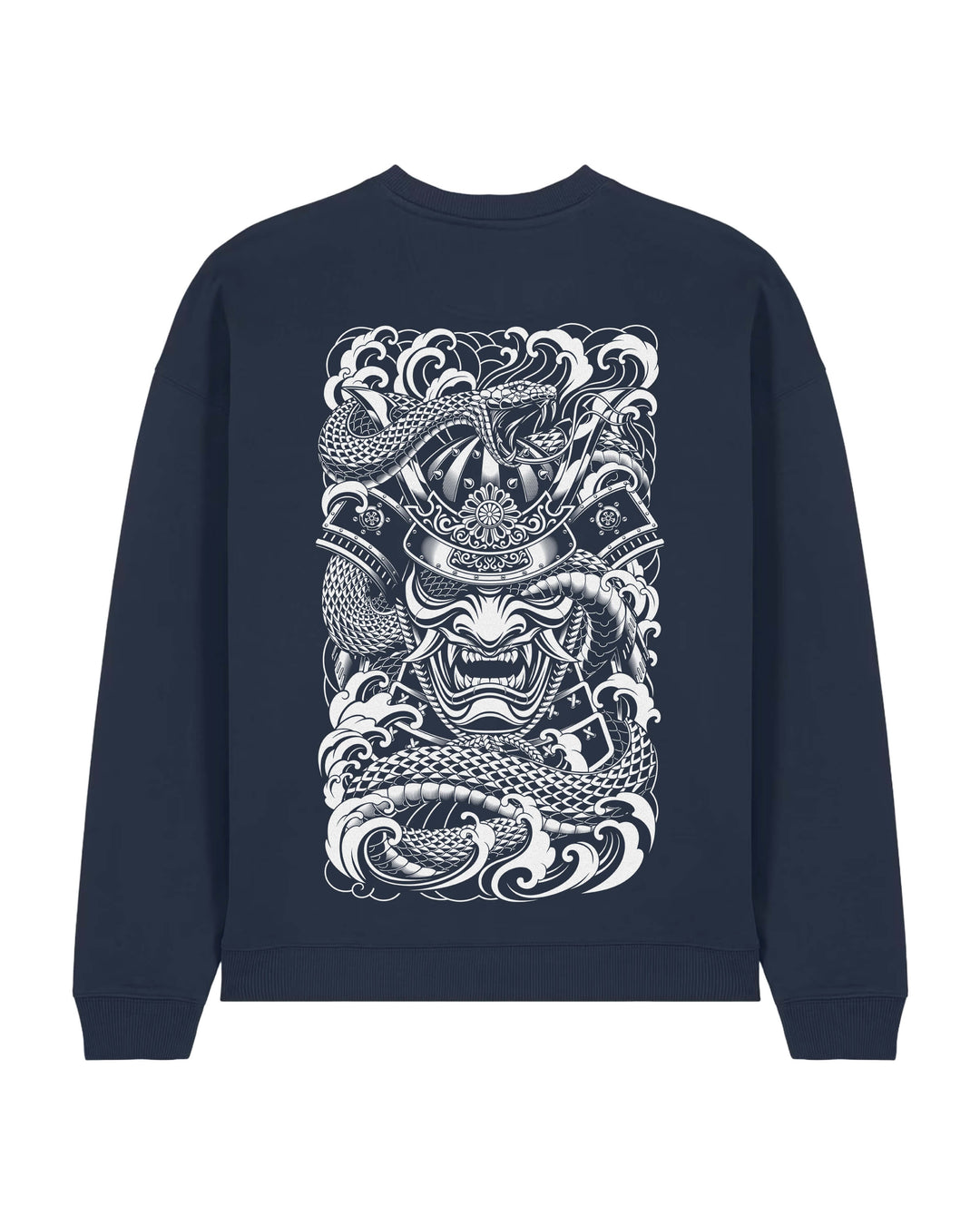 Irezumi Samurai french navy oversized sweatshirt