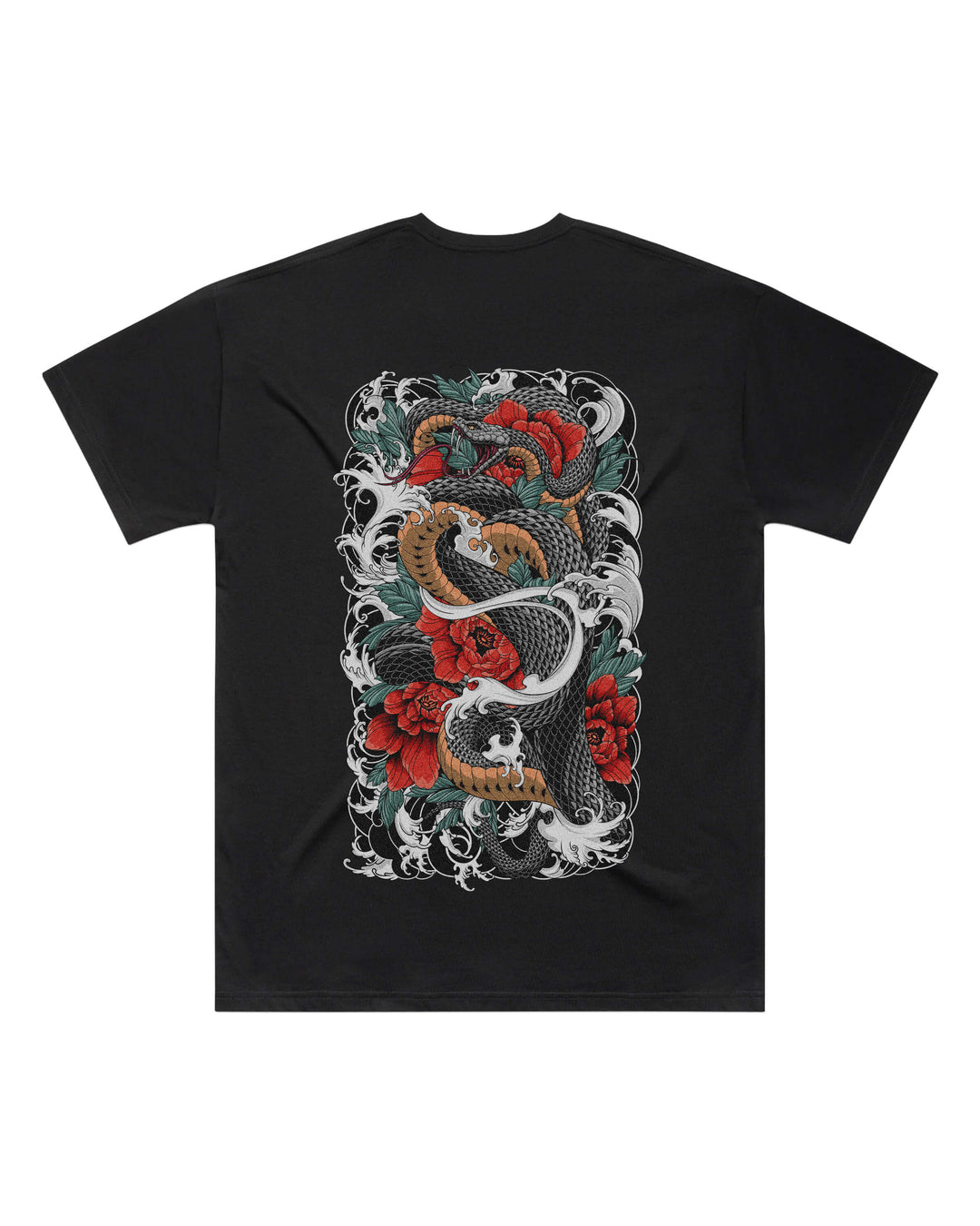 Irezumi Snake Black Oversized T-Shirt