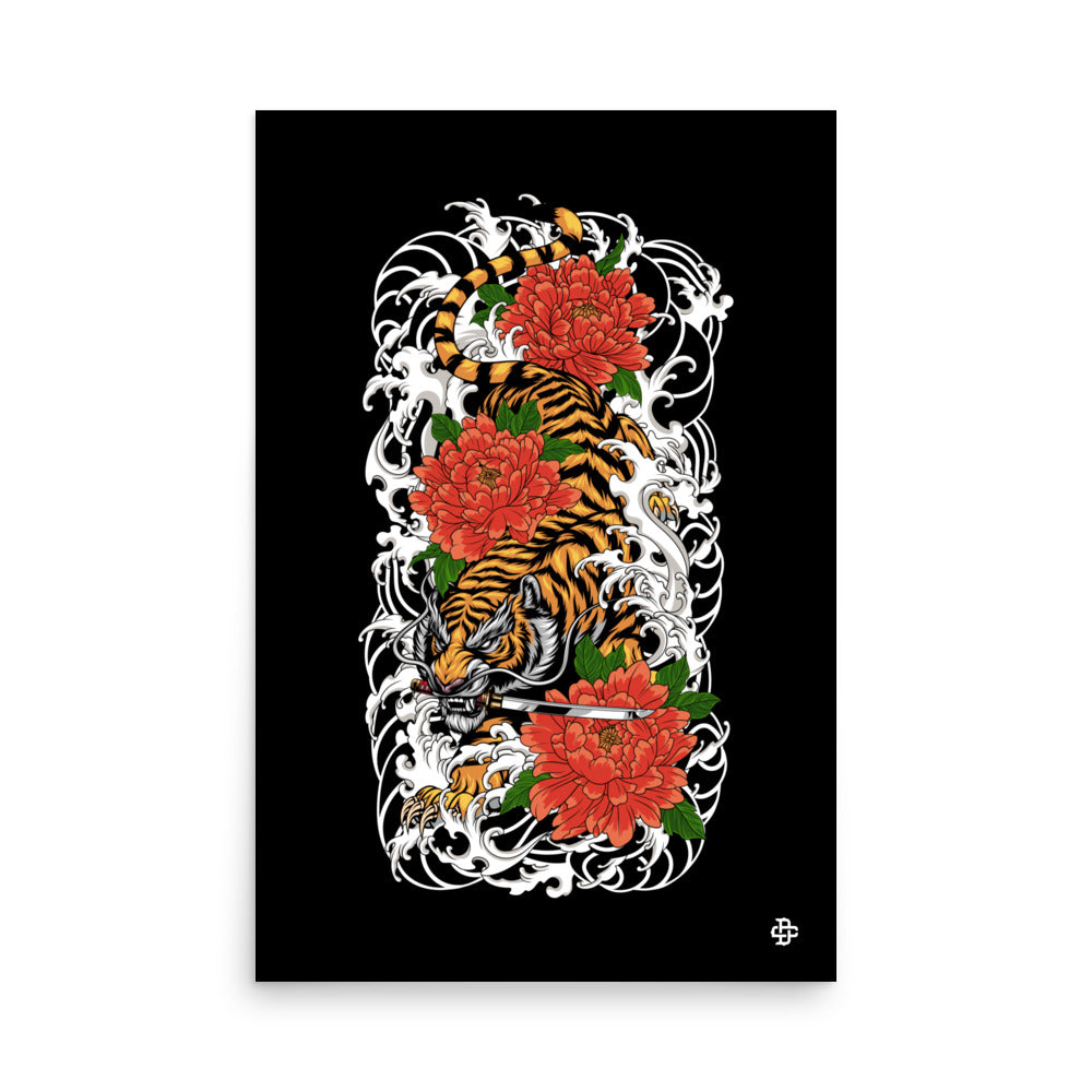 irezumi inspired tiger poster