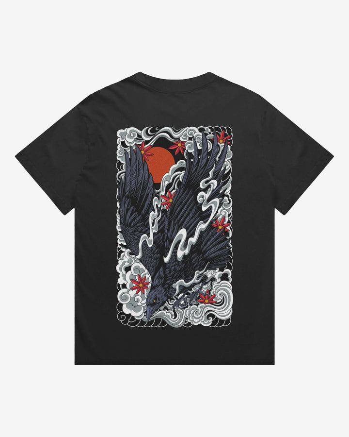 Irezumi Raven Mens Faded Graphic Tee