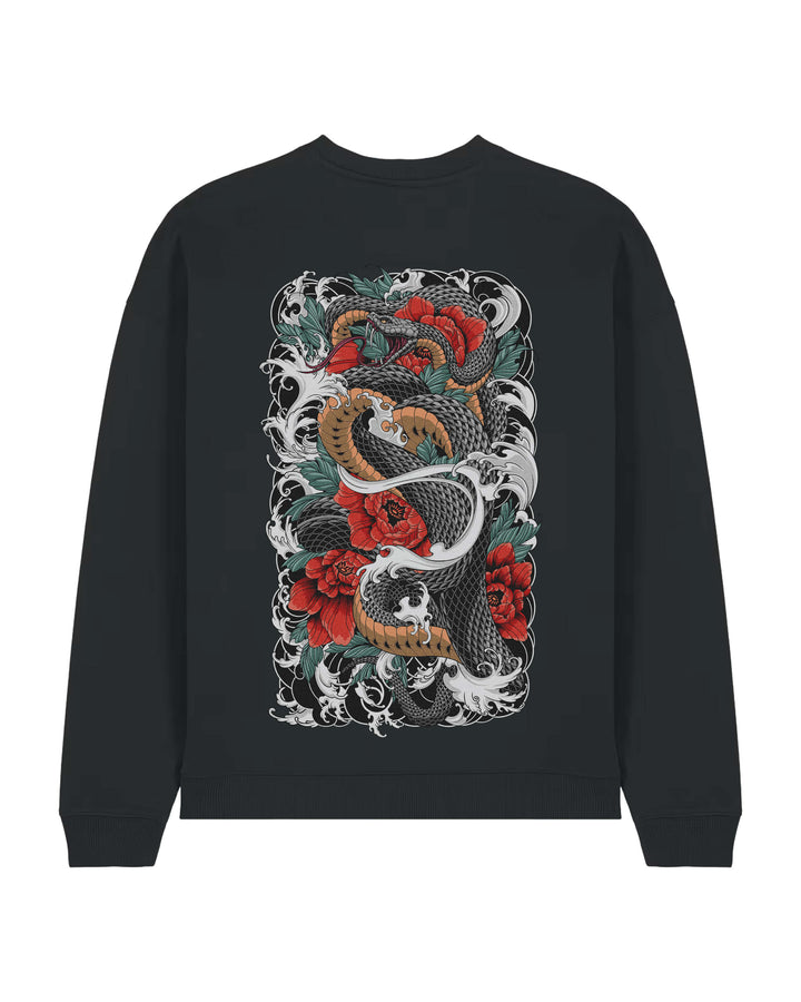 Irezumi Snake Oversized Crewneck Sweatshirt