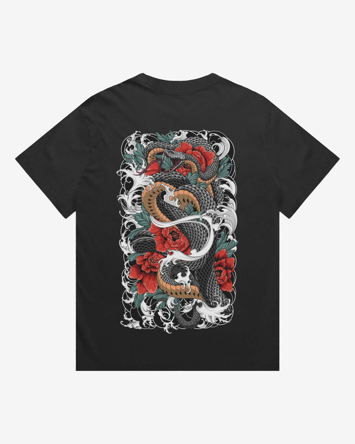 Irezumi Snake Mens Faded Graphic Tee