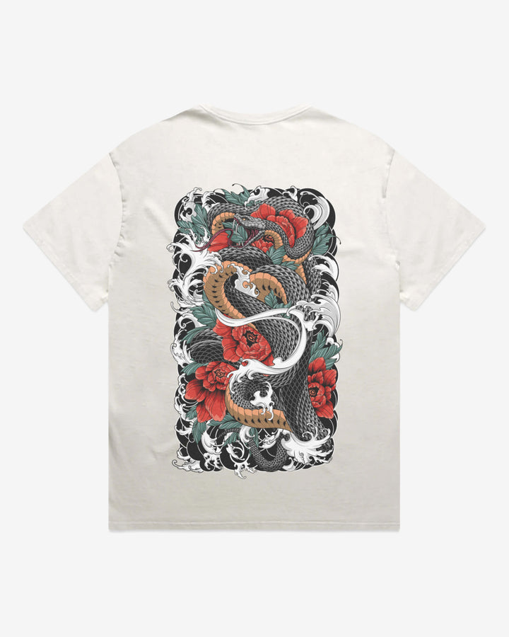 Irezumi Snake Mens Faded Graphic Tee