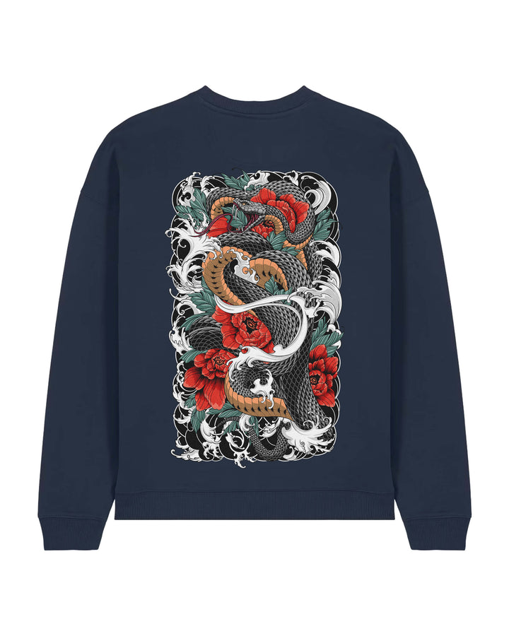Irezumi Snake Oversized Crewneck Sweatshirt