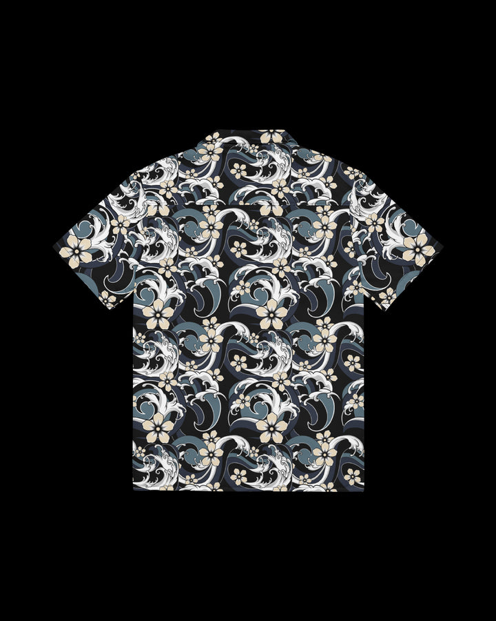 open collar shirt with a floral pattern