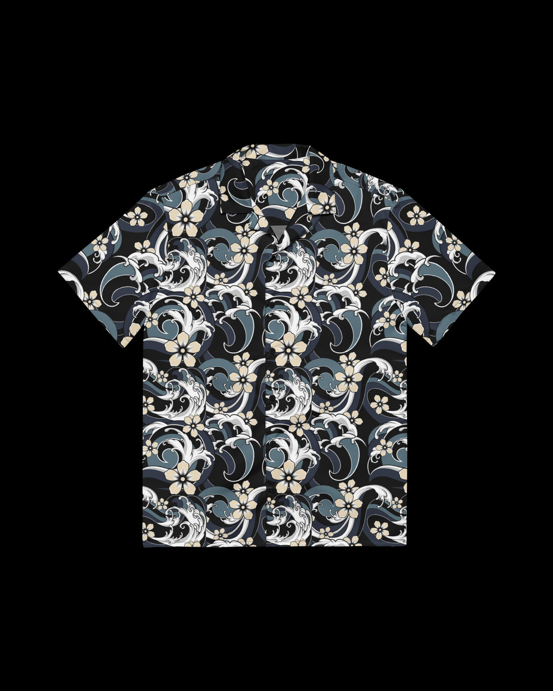 open collar shirt with a floral pattern