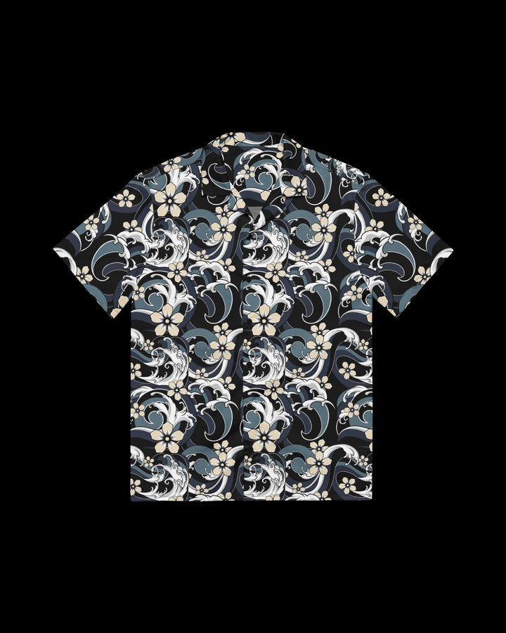 open collar shirt with a floral pattern