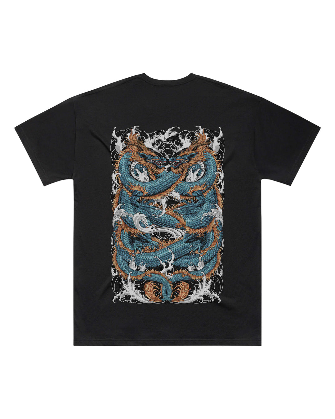 Japanese Dragons Black Oversized T-Shirt
