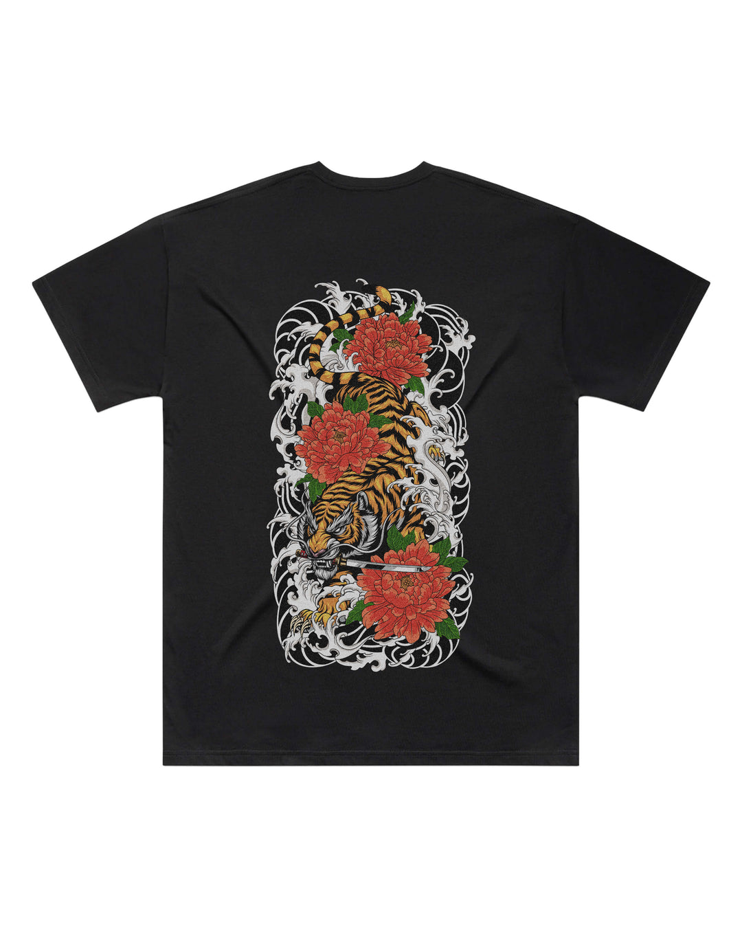 Japanese Tiger Black Oversized T-Shirt