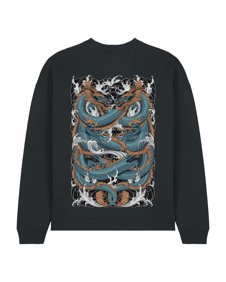 Japanese Dragons Oversized Crewneck Sweatshirt