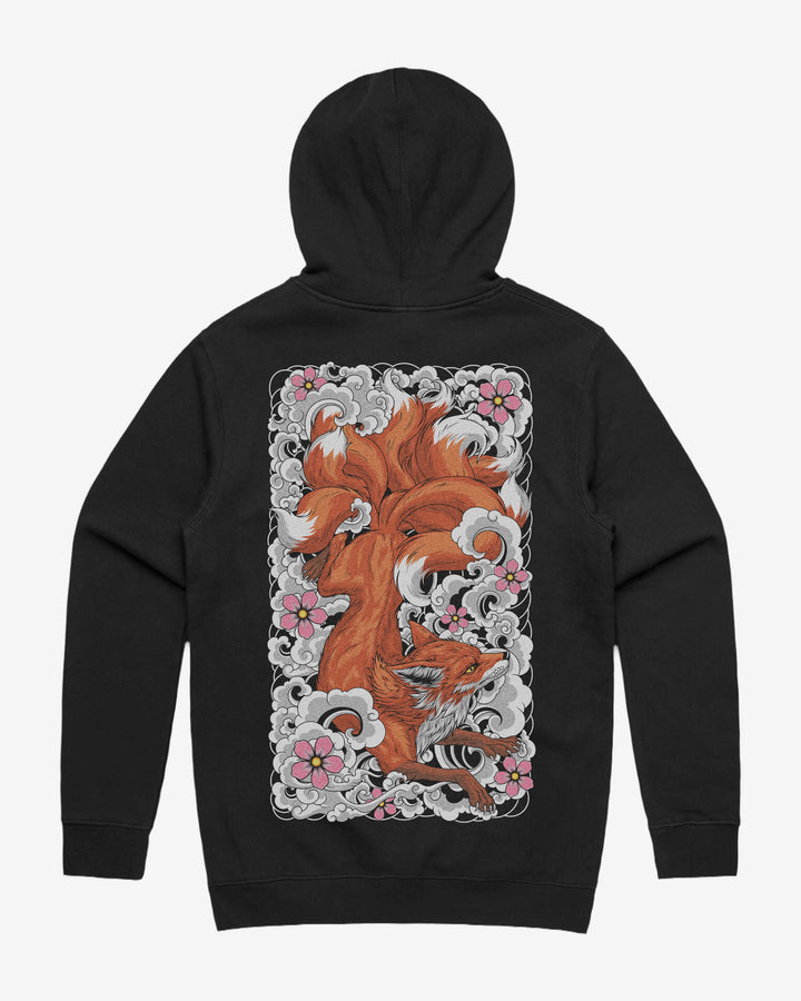 Kitsune Fox Graphic Hoodie With Back Print