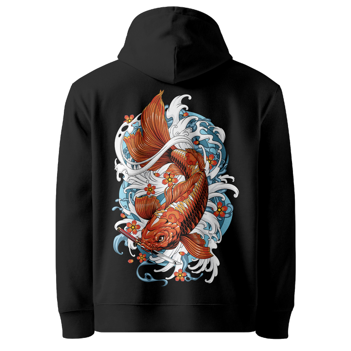 Koi Fish Black Hoodie