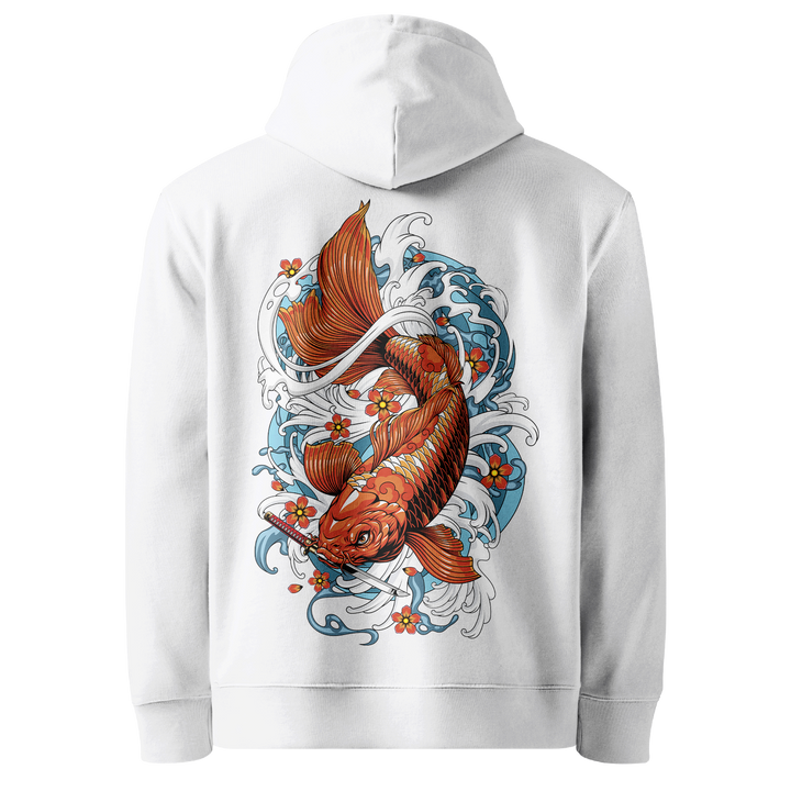 Koi Fish White Hoodie