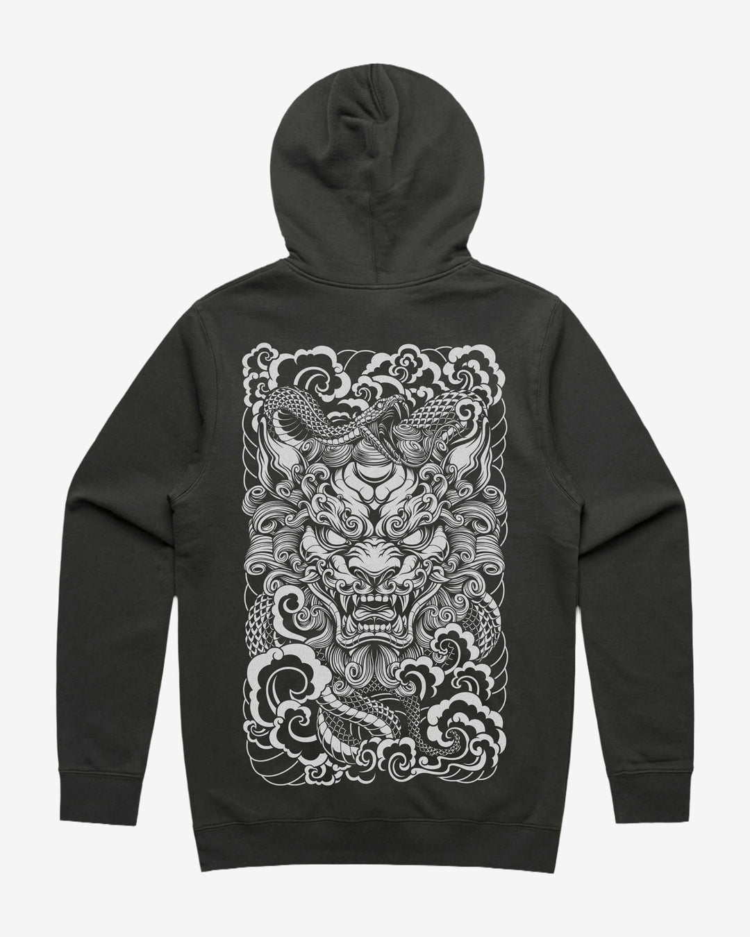 Japanese Tattoo Hoodie - Komainu Hebi