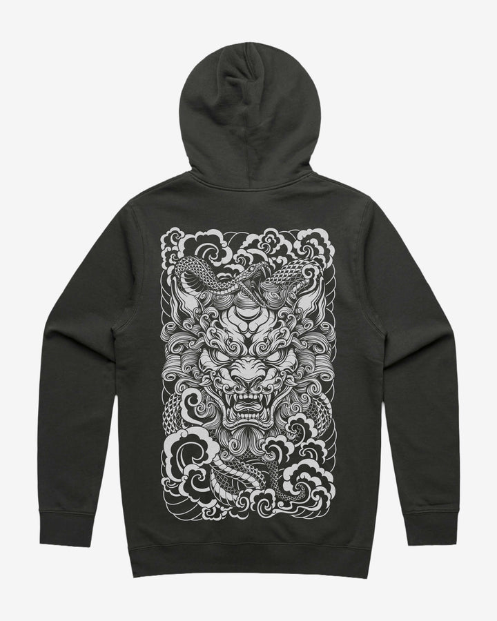Japanese Tattoo Hoodie - Komainu Hebi