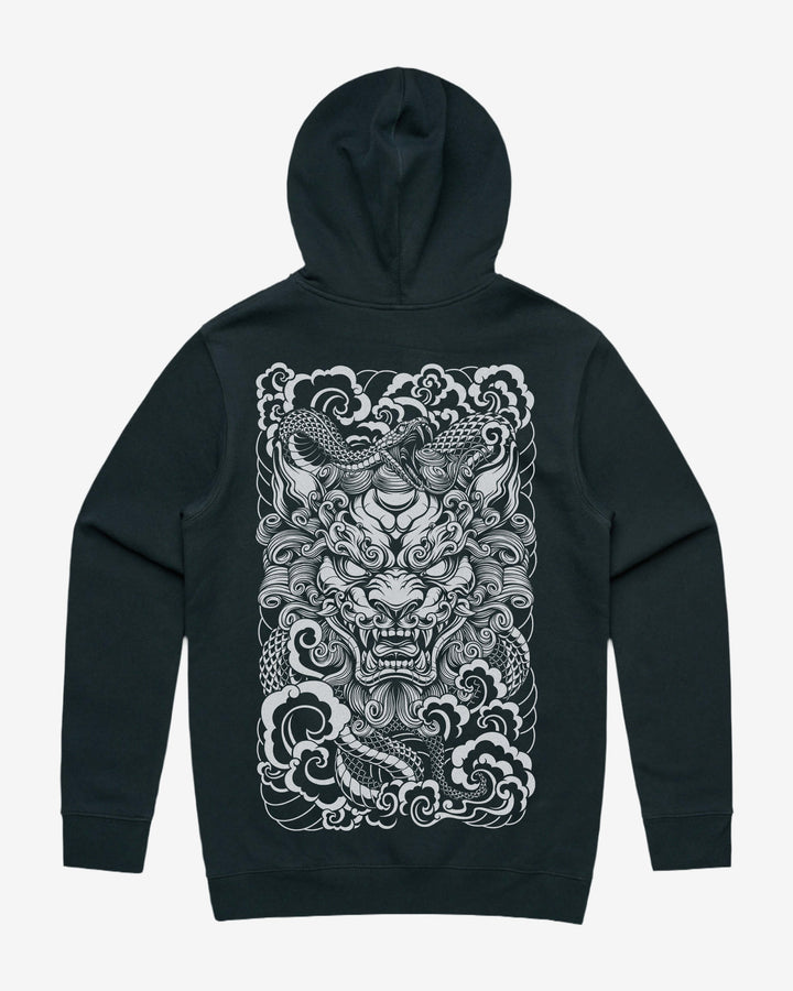 Japanese Tattoo Hoodie - Komainu Hebi