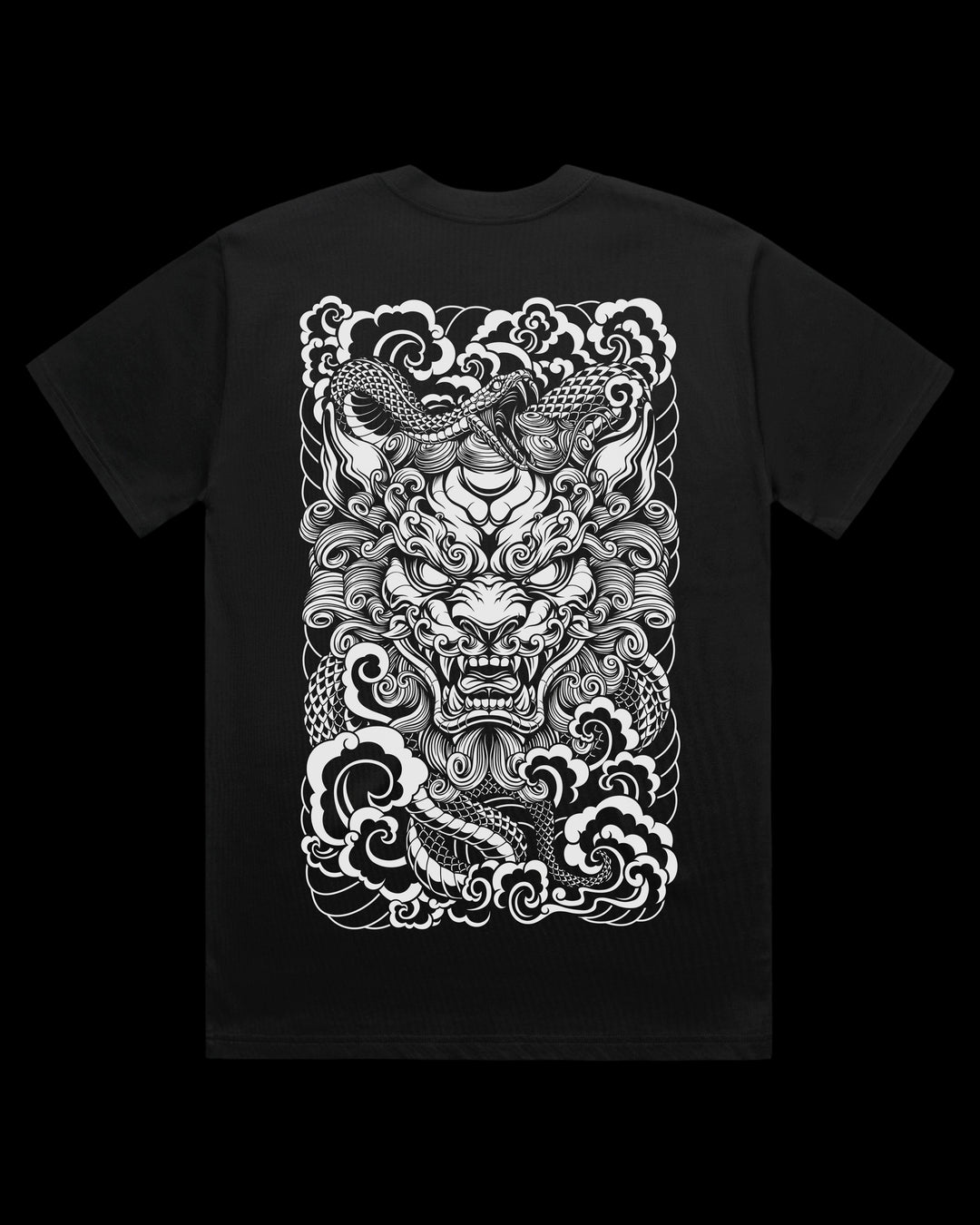 Boxy, Oversized 280gsm Heavyweight T-Shirt With Large Irezumi Inspired Back Print.