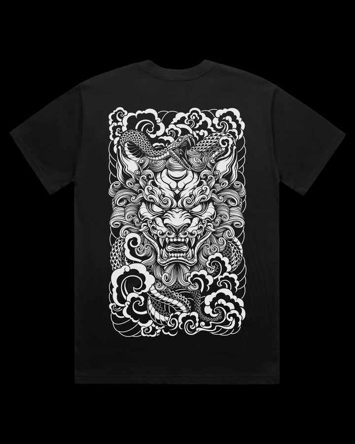 Boxy, Oversized 280gsm Heavyweight T-Shirt With Large Irezumi Inspired Back Print.