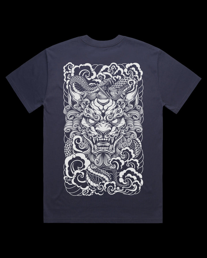 Boxy, Oversized 280gsm Heavyweight T-Shirt With Large Irezumi Inspired Back Print.