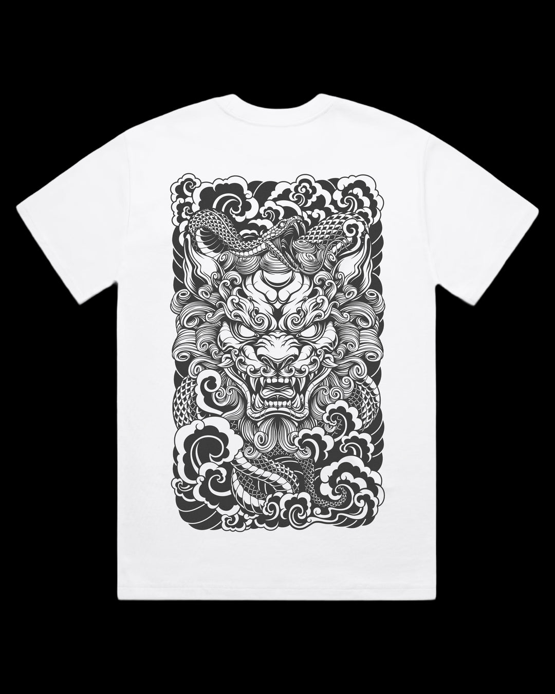 Boxy, Oversized 280gsm Heavyweight T-Shirt With Large Irezumi Inspired Back Print.