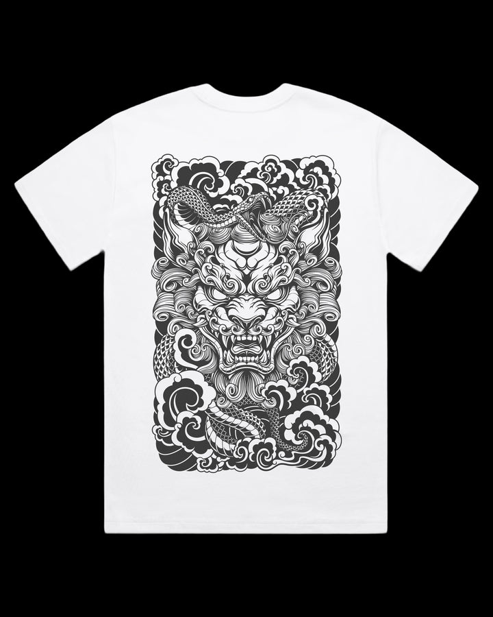 Boxy, Oversized 280gsm Heavyweight T-Shirt With Large Irezumi Inspired Back Print.