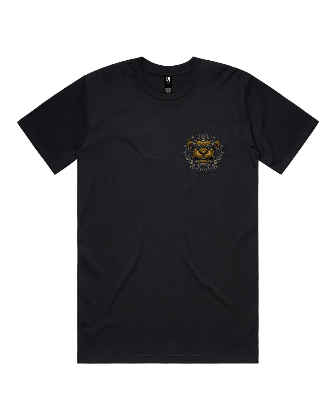 foo dog left chest dtg print on black tee
