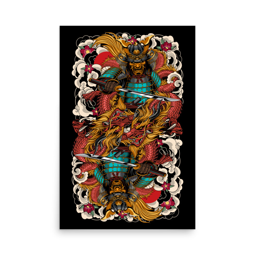 Mirrrored Samurai Poster With Tattoo Inspired Artwork