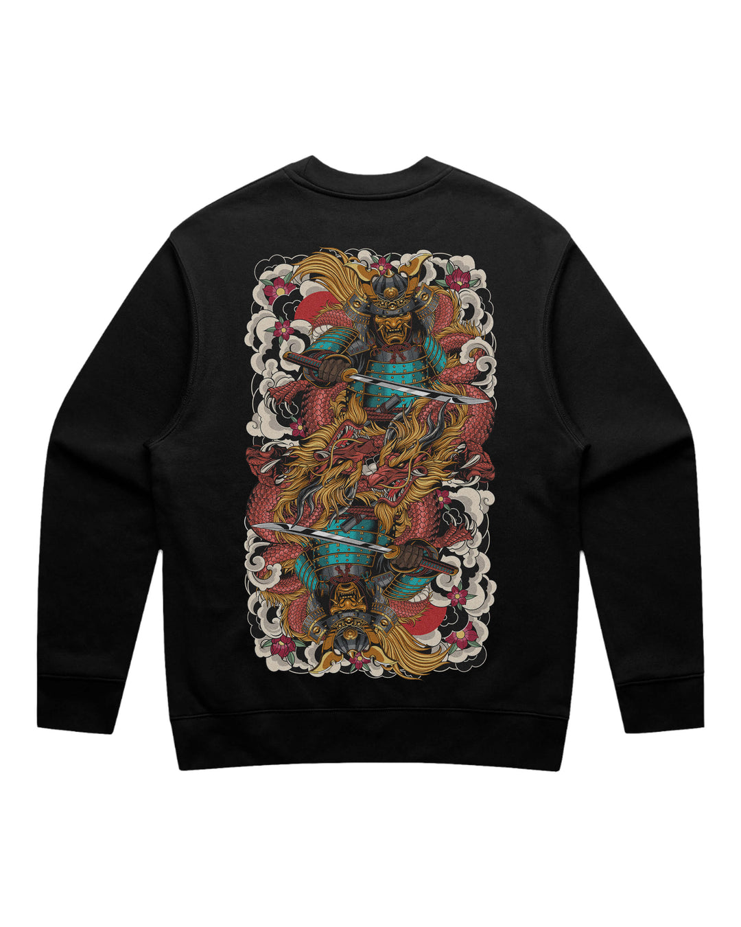 Mirrored Samurai Black Crewneck Sweatshirt