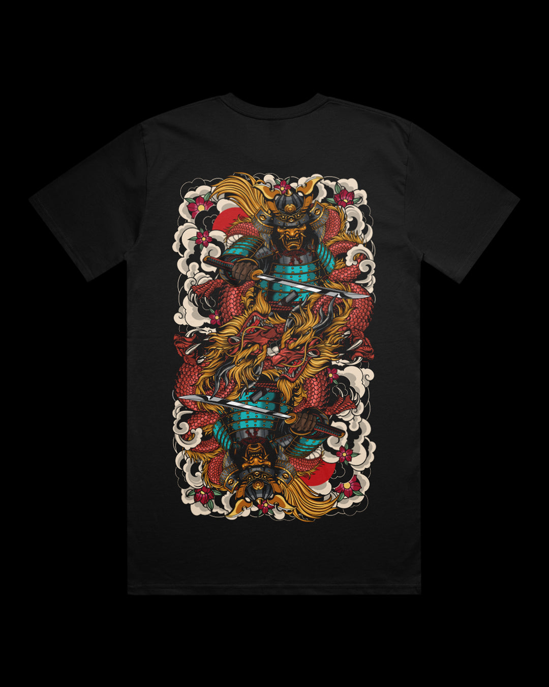 T-shirt featuring Japanese Irezumi-style artwork — Mirrored Ronin Relaxed Tee