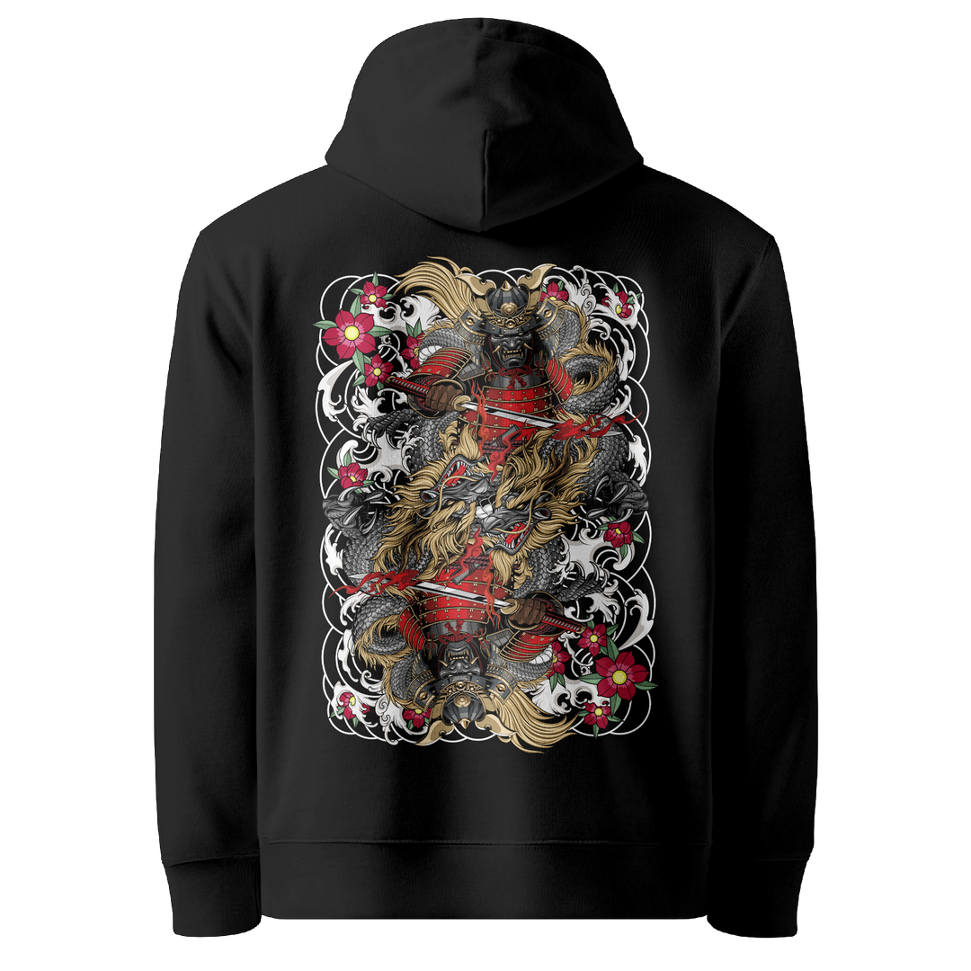 Tattoo-inspired graphic hoodie featuring original tattoo artwork. Premium heavyweight cotton for warmth and comfort.