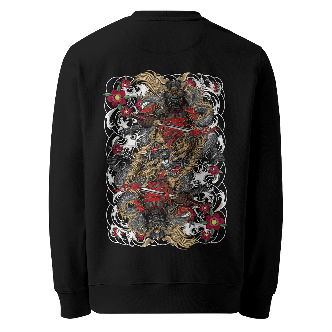 Mirrored Shogun Graphic Tattoo Sweatshirt - Black