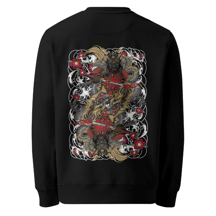 Mirrored Shogun Graphic Tattoo Sweatshirt - Black