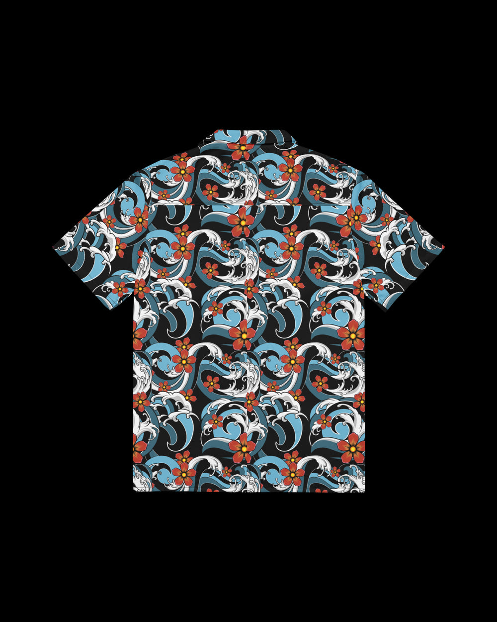open collar shirt with a floral pattern
