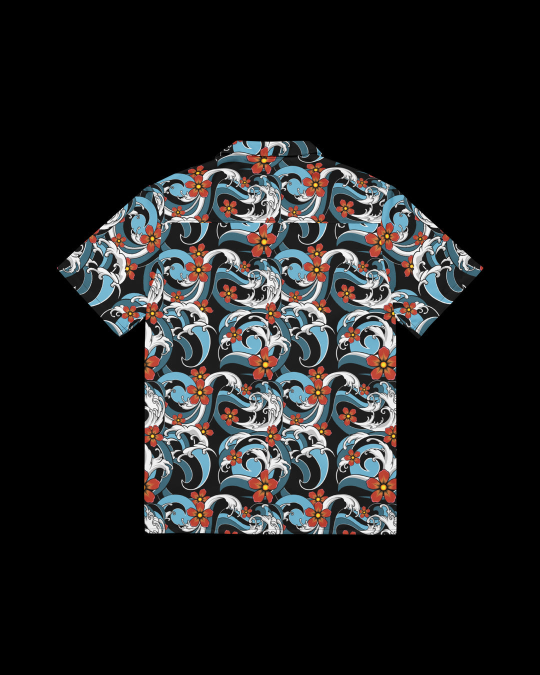 open collar shirt with a floral pattern