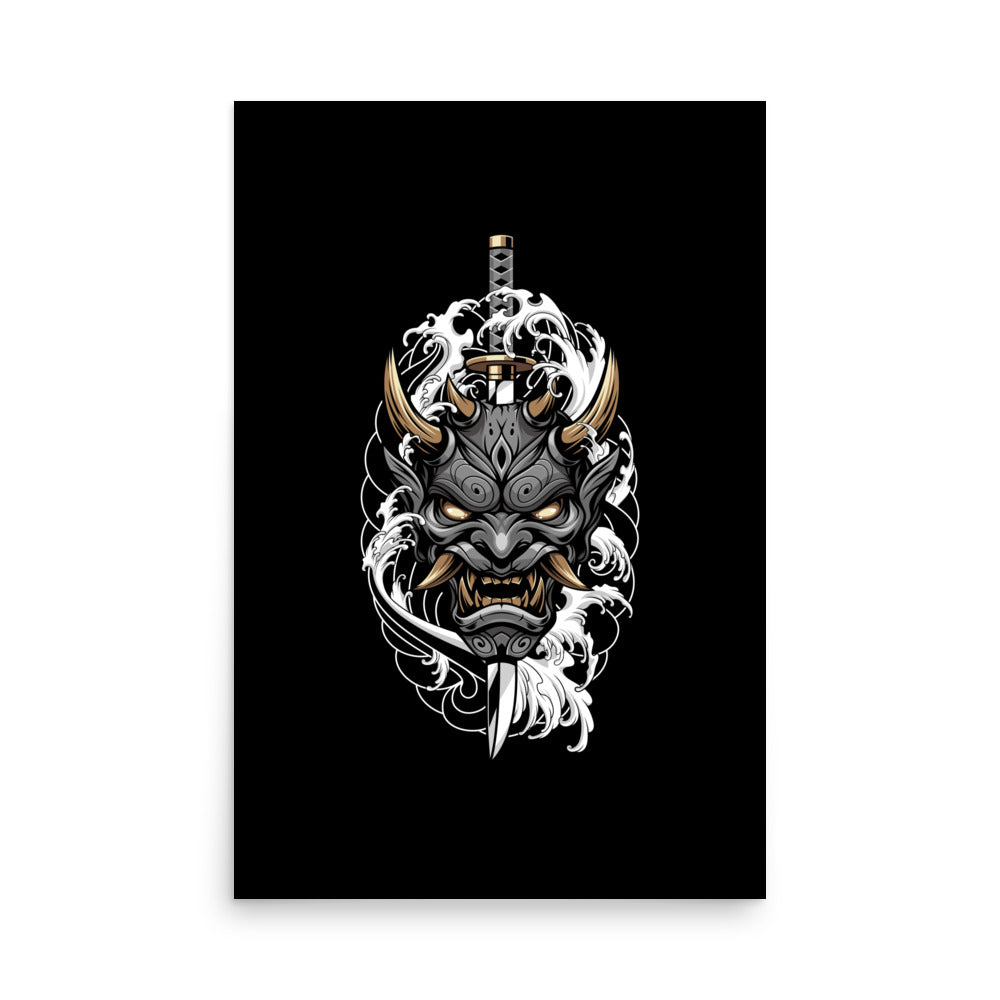 Irezumi Oni Mask Poster With Tattoo Inspired Artwork