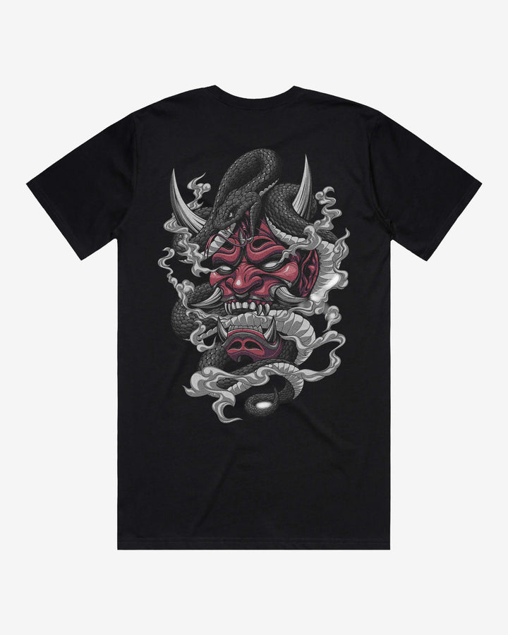 Relaxed Japanese Graphic T-Shirt — Oni Hebi Back Print