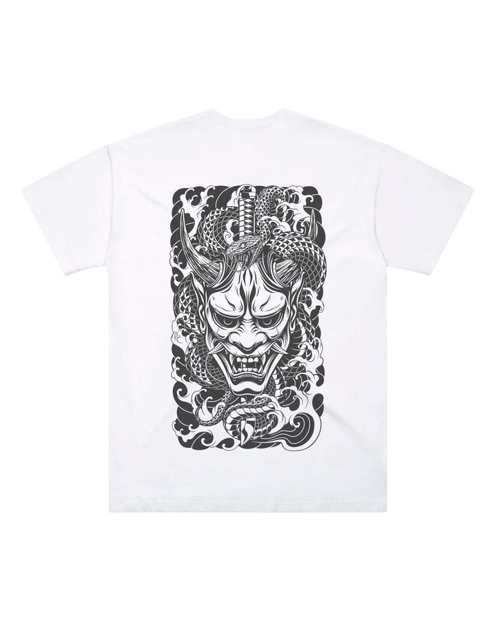 Oversized-fit t-shirt, Oni print - White