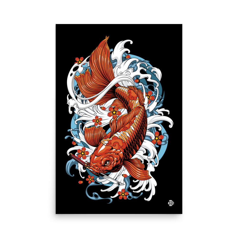 orange koi fish poster