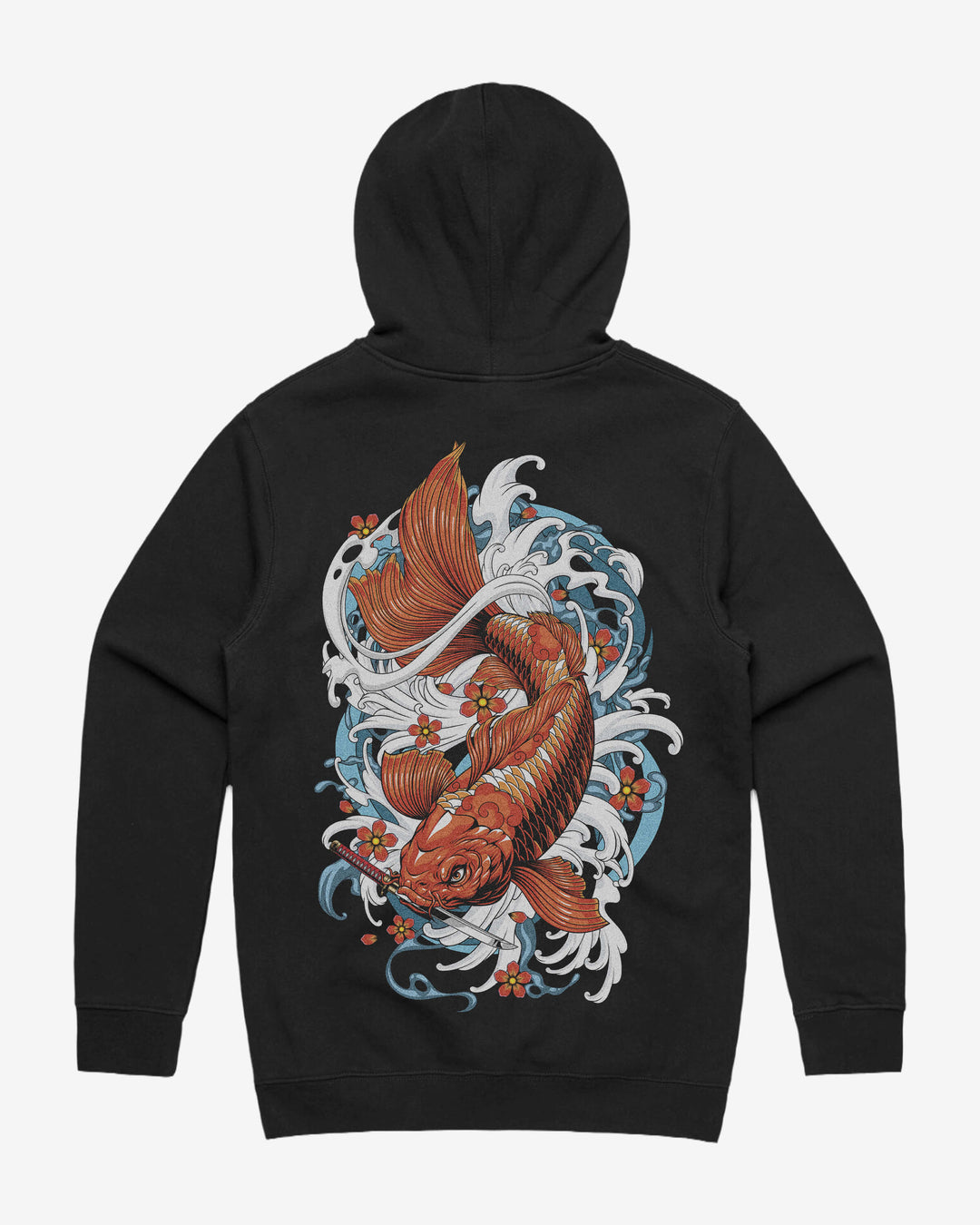 Orange Koi Fish Graphic Hoodie With Back Print