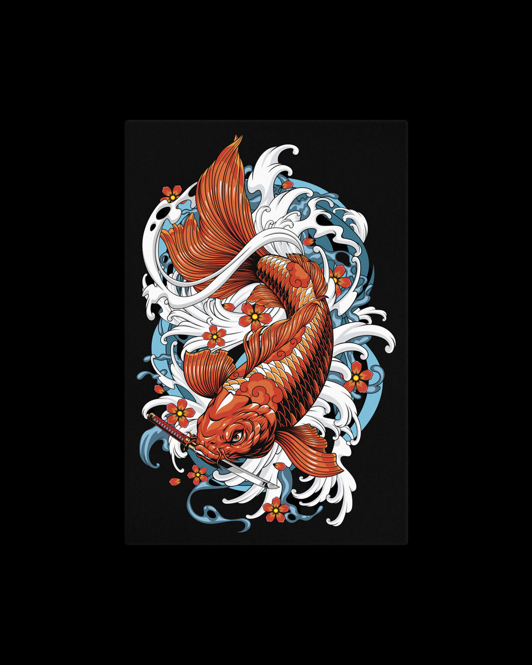 orange koi fish wall canvas