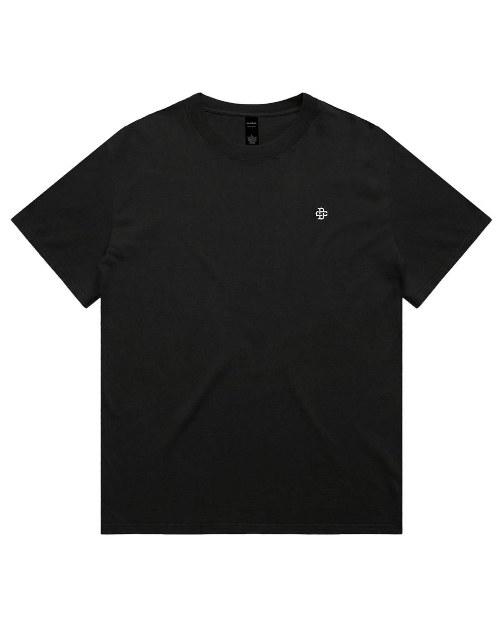 Oversized Black t-shirt with a small white logo on left chest