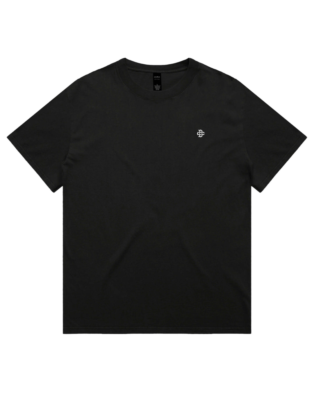 Oversized Black t-shirt with a small white logo on left chest