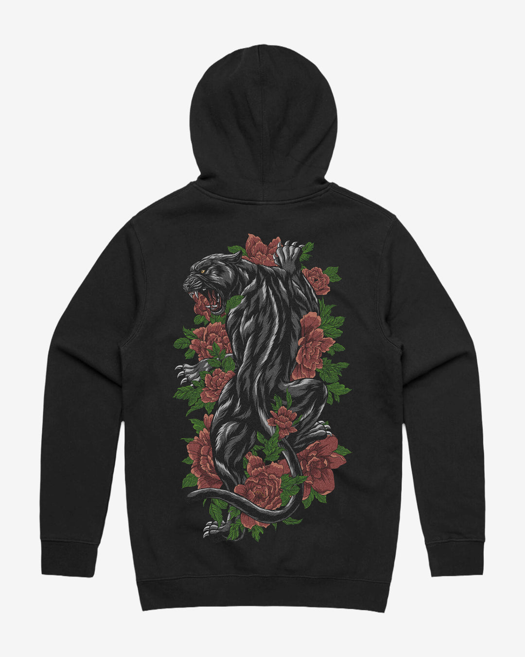 Climbing Panther Graphic Hoodie With Back Print
